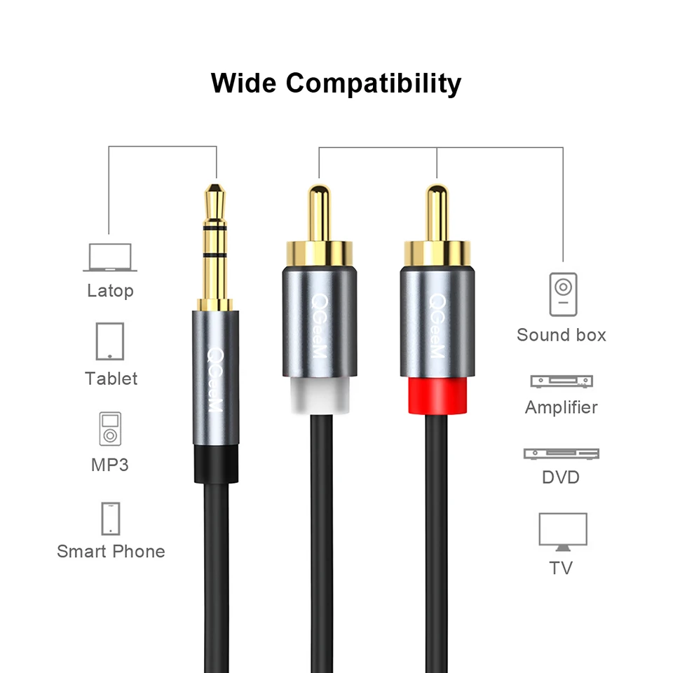 Cavo RCA QGeeM 2RCA a 3.5mm, C - Audio Music Mixer recensione e prezzo